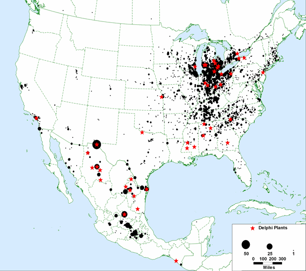 Auto supplier plant density