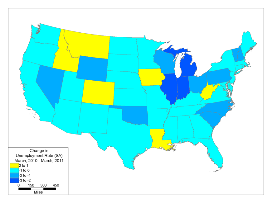 Change in employment rate