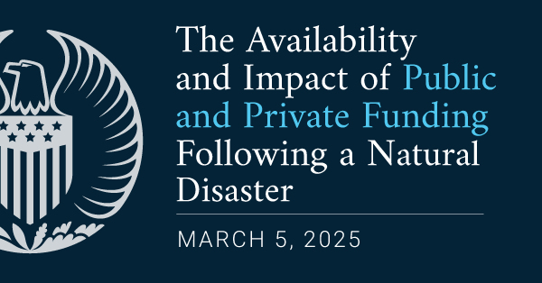 The Availability and Impact of Public and Private Funding Following a Natural Disaster banner graphic