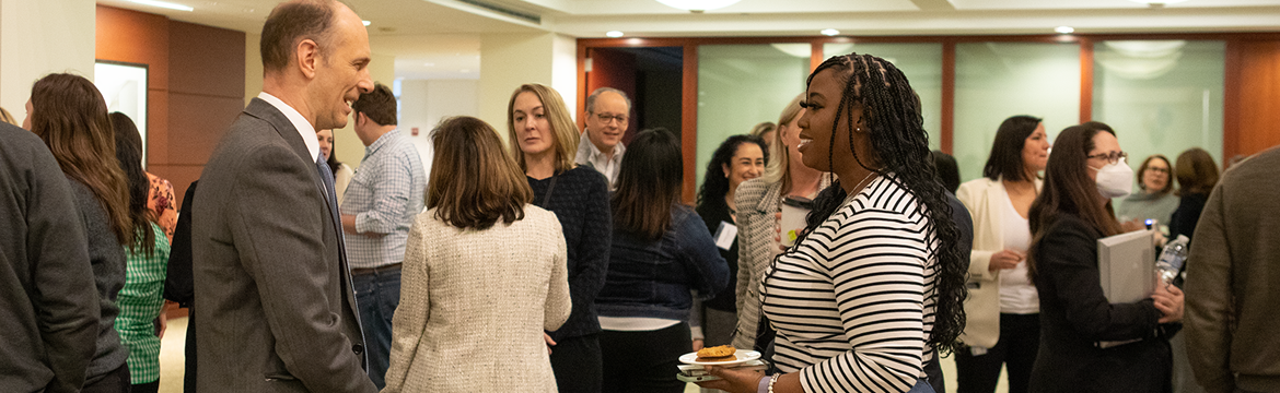 President Goolsbee speaking with FRBC employees