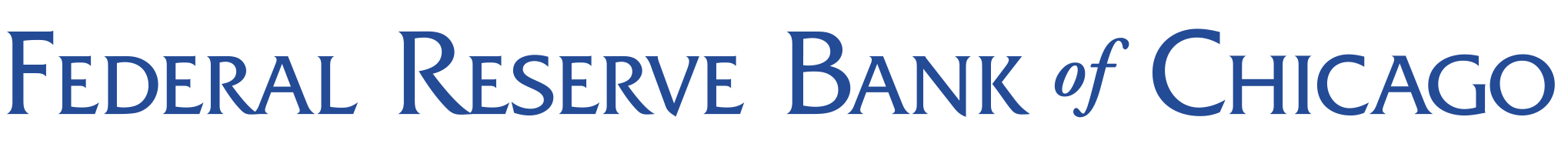 The Federal Reserve Bank of Chicago logo in blue font. 